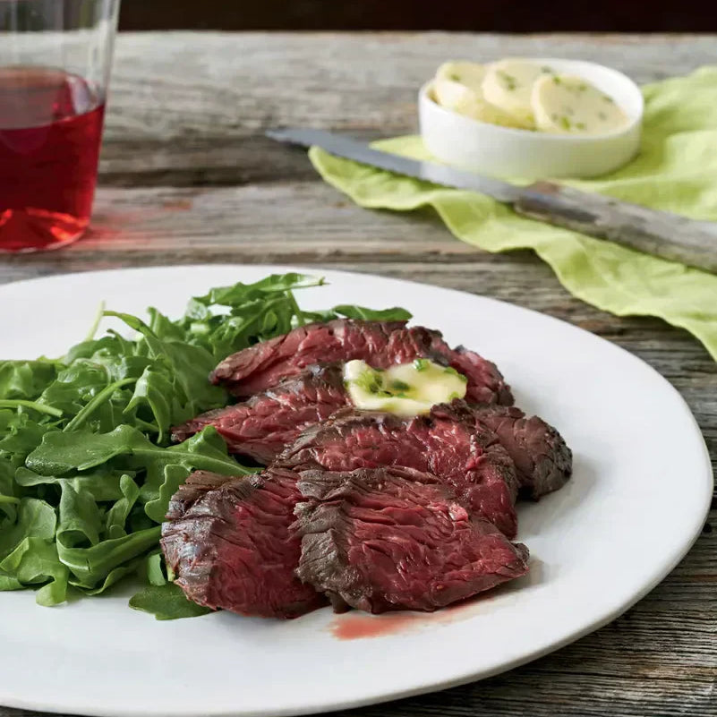 Grilled Hanger Steaks with Jalapeno Butter