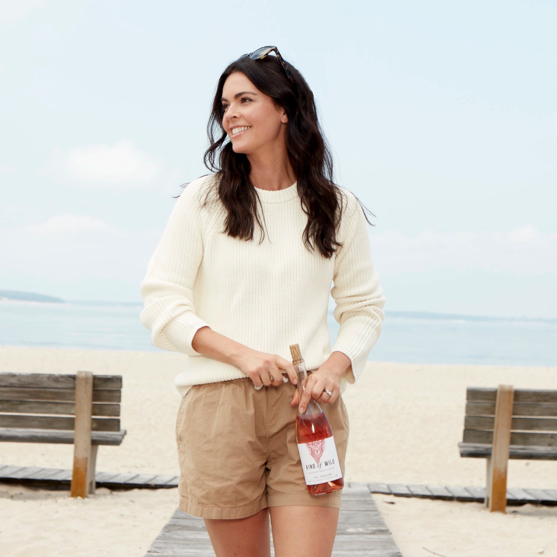 Katie Lee Biegel holding an organic rose